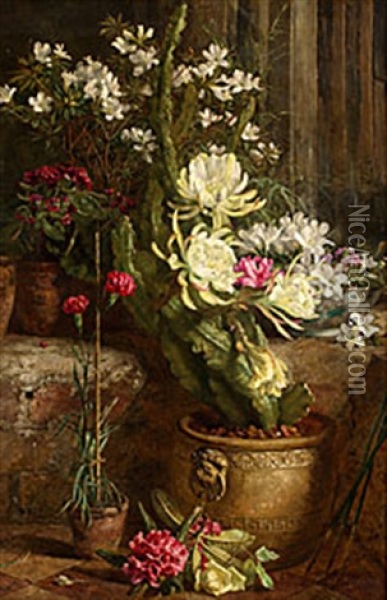 Blomsterstilleben Oil Painting - Anne Ferray Mutrie