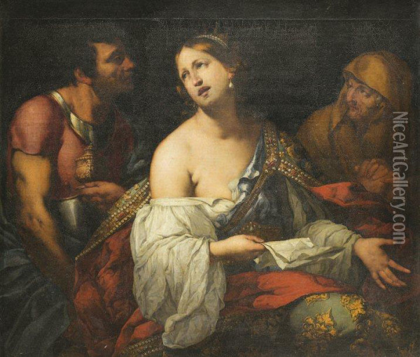 Semiramis Apprenant La Revolte De Babylone Oil Painting - Domenico Fiasella