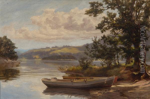 Derwentwater From Water-lily Bay Oil Painting - Gertrude Spurr Cutts