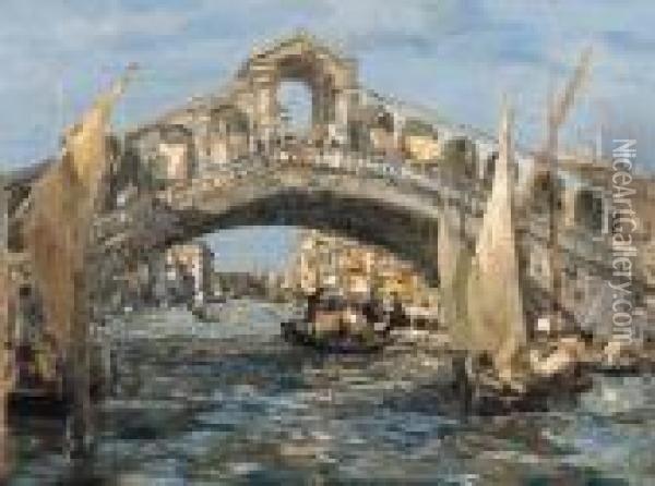 Il Ponte Di Rialto Oil Painting - Emma Ciardi