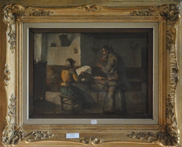 Scene D'interieur Oil Painting - Henri de Braekeleer