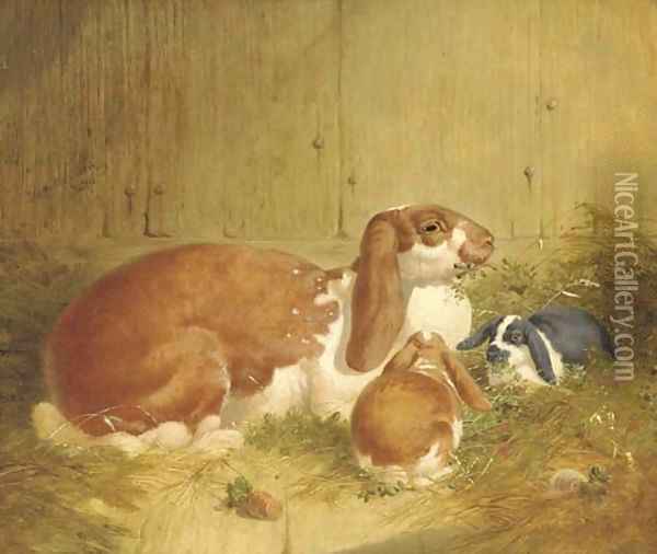 A Happy Family Oil Painting - Benjamin Herring, Jnr.