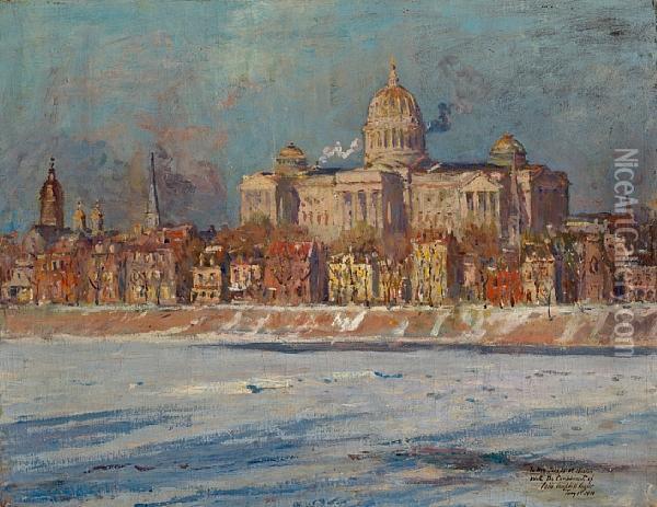 The Pennsylvania State Capitol Building, Harrisburg Oil Painting - Colin Campbell Cooper