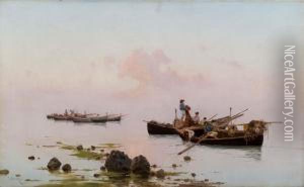 Scena Di Pesca Oil Painting - Pietro Barucci