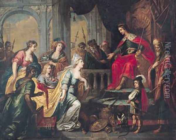 The Queen of Sheba before Solomon Oil Painting - Pieter van Lint