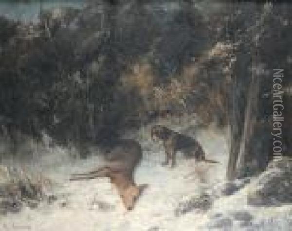 La Biche Morte Oil Painting - Gustave Courbet