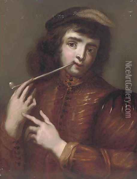 A bravo smoking Oil Painting - Jan Cossiers