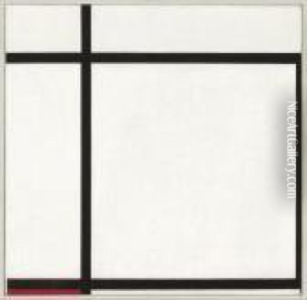 Composition Ii, With Red Oil Painting - Piet Mondrian