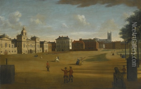 View Of The Horse Guards, London Oil Painting - Samuel Wale