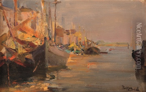 Vele In Laguna Oil Painting - Beppe Ciardi
