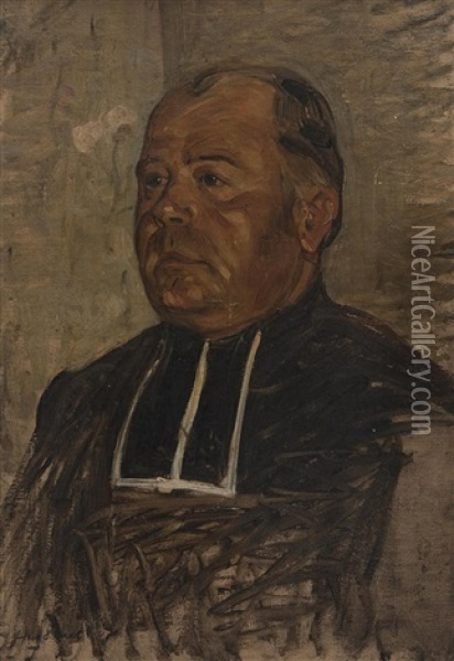Portrait D'un Pasteur Oil Painting - Aloys Hugonnet