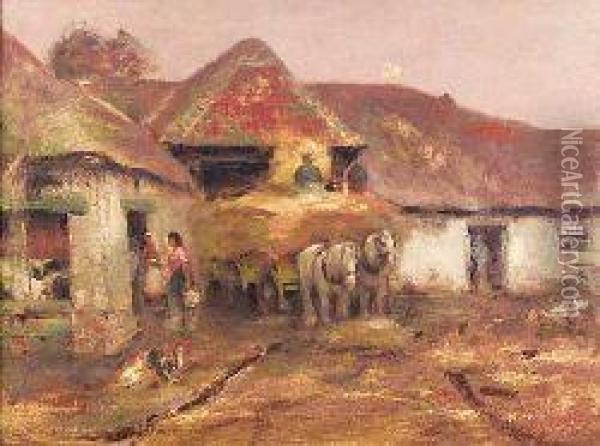 Loading The Hay-cart Oil Painting - William Kennedy