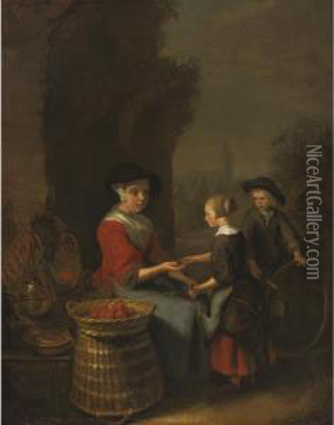 The Fruit Seller Oil Painting - Dominicus van Tol