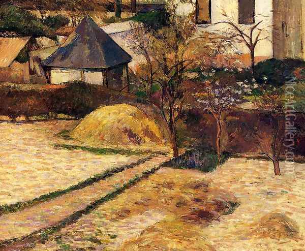 Garden View Rouen Oil Painting - Paul Gauguin