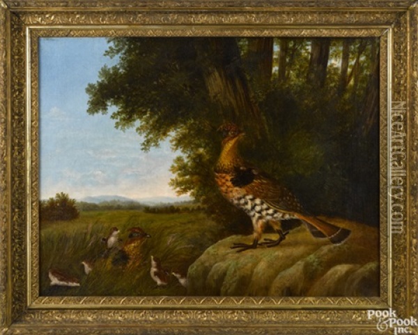 Family Of Grouse Oil Painting - Howard Hill