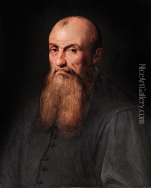 Portrait Of A Bearded Man Oil Painting - Leandro da Ponte Bassano