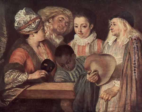 Maskerade Oil Painting - Jean-Antoine Watteau