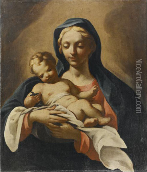 Madonna Col Bambino Oil Painting - Giorgio Anselmi