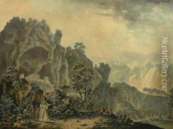 Vue De L'ermitage De Trisoulte Dans Le Royaume De Naples Oil Painting - Jean-Baptiste Tierce