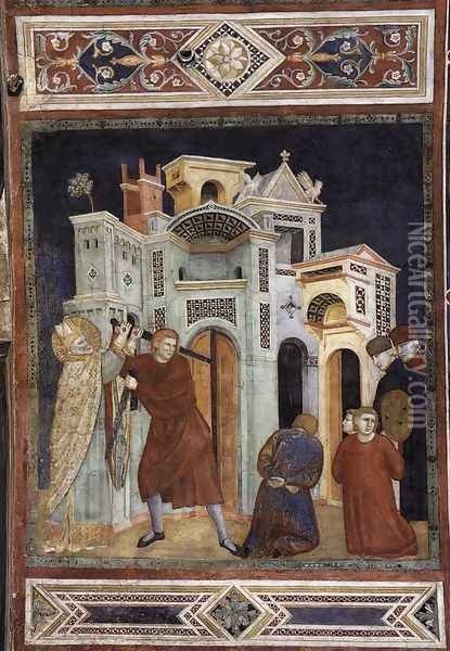 St Nicholas Saving Three Innocents from Decapitation 1300-01 Oil Painting - Palmerino di Guido