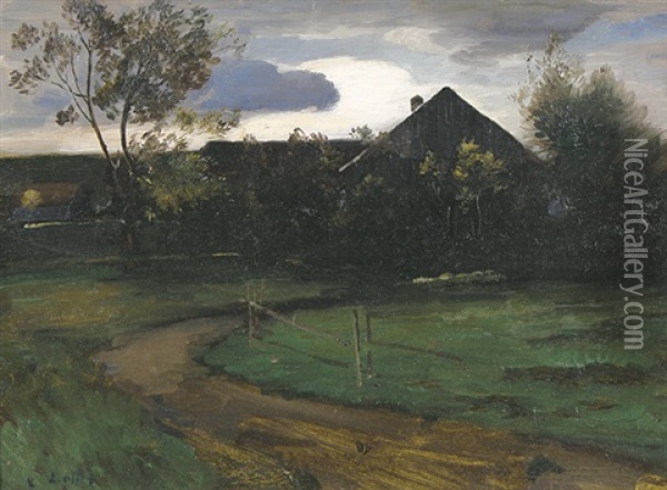 Dorflandschaft Oil Painting - Ludwig von Loefftz