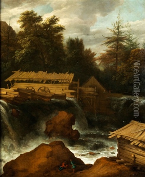 Sagemuhle Am Fluss Oil Painting - Allaert van Everdingen