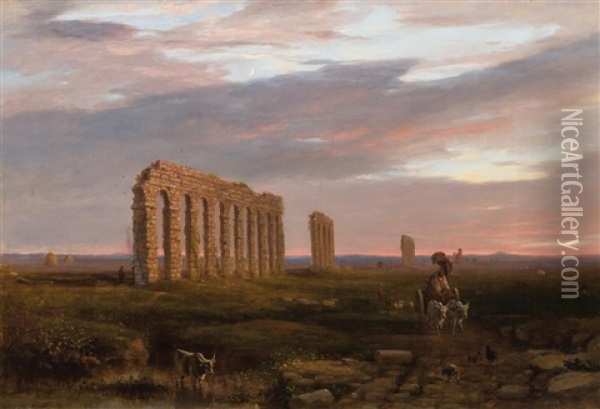 Roman Ruins Oil Painting - Samuel Lancaster Gerry