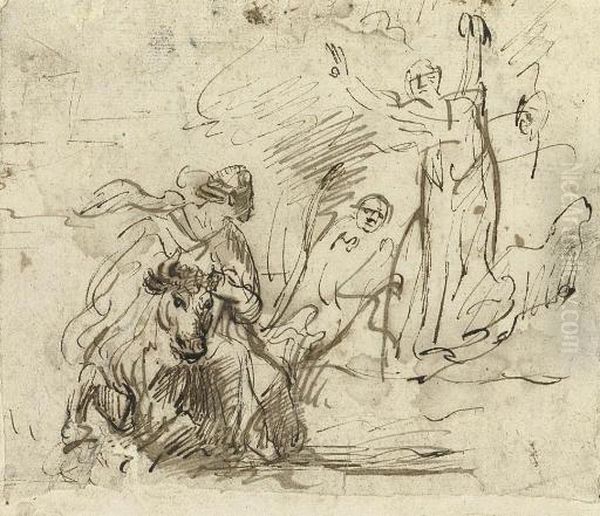 Tableau Sur Toile L'Enlèvement D'Europe - Art Romain, Impression Matte, Tendu Sur Châssis 0,75"