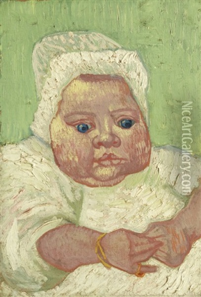Le Bebe Marcelle Roulin Oil Painting - Vincent Van Gogh