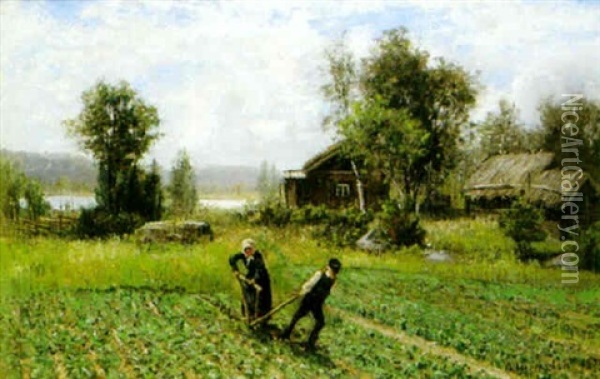 I Potatislandet Oil Painting - Olof Hermelin