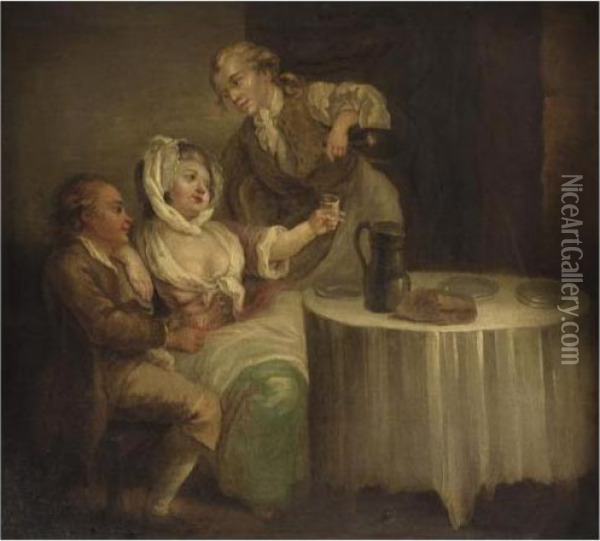 Scene Galante Dans Un Interieur Oil Painting - Jean-Honore Fragonard