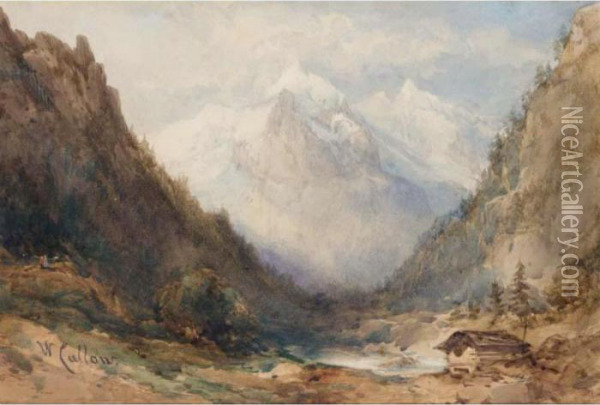 Lauterbrunnen, Switzerland Oil Painting - William Callow