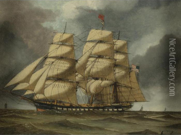 Sailing Ship Oil Painting - Antonio Nicolo Gasparo Jacobsen