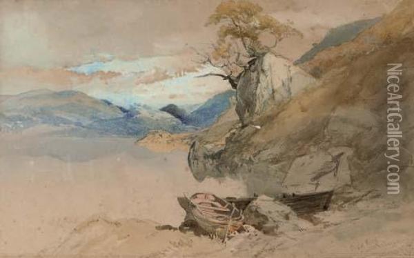Eagle Rock, Loch Katrine Oil Painting - Thomas Miles Richardson