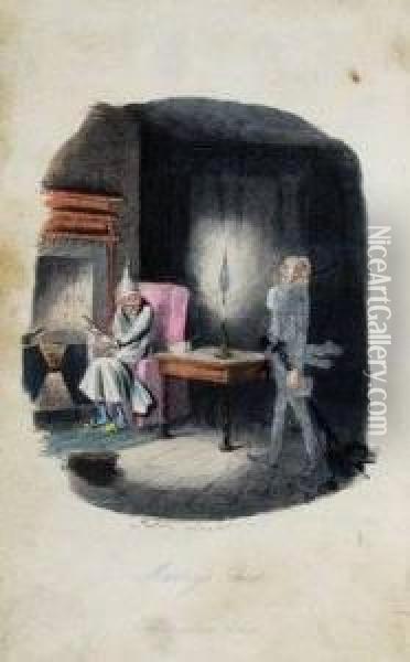 Dickens A Christmas Carol Oil Painting - Charles Vickers