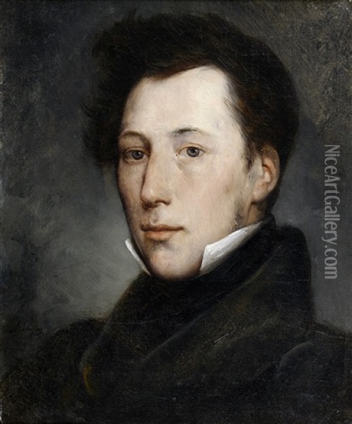 Portrait De Monsieur Barrillon Oil Painting - Ary Scheffer