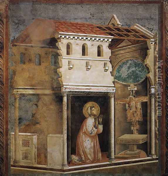 Legend of St Francis- 4. Miracle of the Crucifix 1297-99 Oil Painting - Giotto Di Bondone