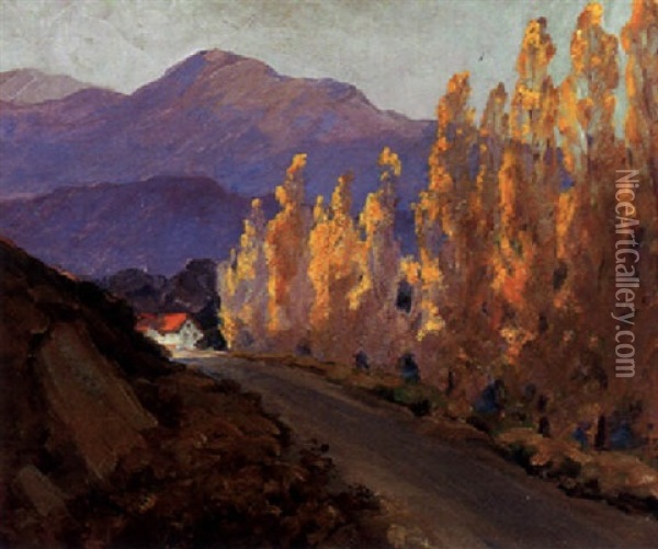 The Poplars Oil Painting - Jean Mannheim