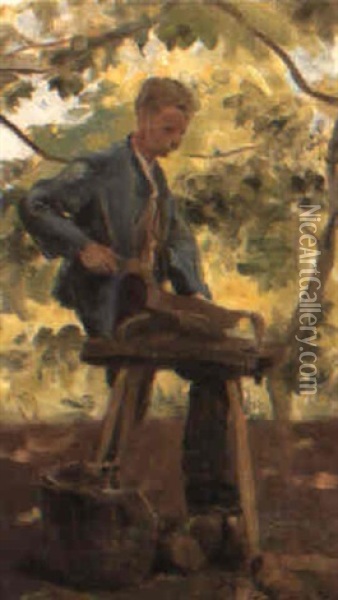 The Turnip Cutter Oil Painting - Stanhope Forbes