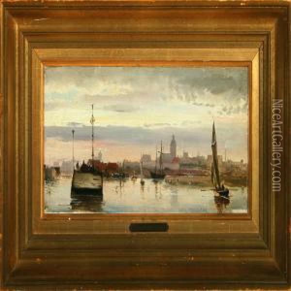 Aften Pa Themsen Oil Painting - Carl Frederick Sorensen