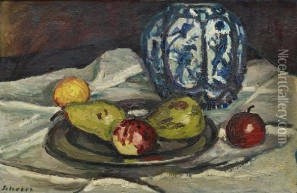 Still Life With Fruit Oil Painting - Fritz Scherer