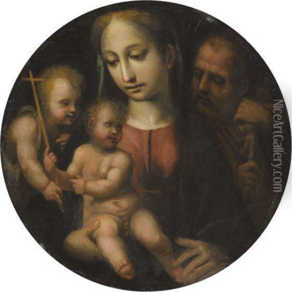 Madonna And Child With Saint Joseph And The Infant Saint John The Baptist Oil Painting - Bartolomeo Neroni