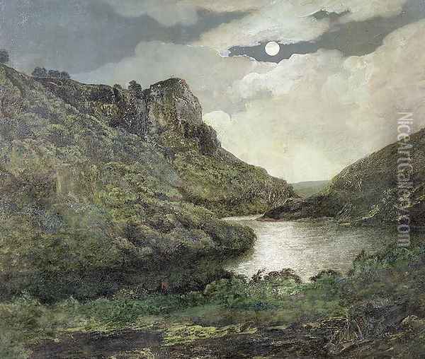 High Tor, Matlock Oil Painting - Josepf Wright Of Derby