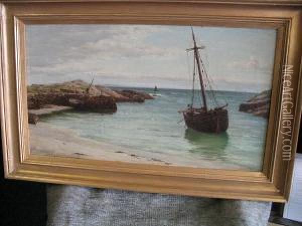 In Harbour, Tiree Oil Painting - John James Bannatyne