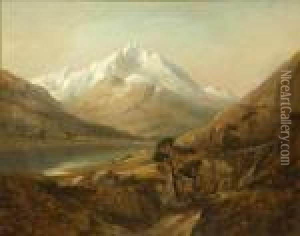 Snowdon Oil Painting - Thomas Creswick