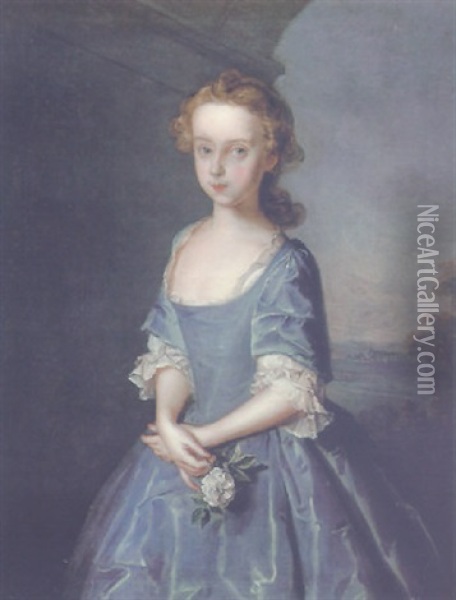 Portrait Of Maria Elizabeth Graham Of Woodhall Oil Painting - Philip Mercier
