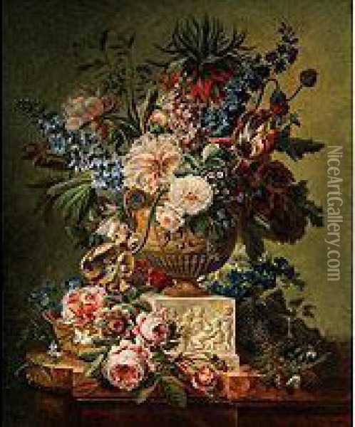 Blumenstilleben Oil Painting - Cornelis van Spaendonck