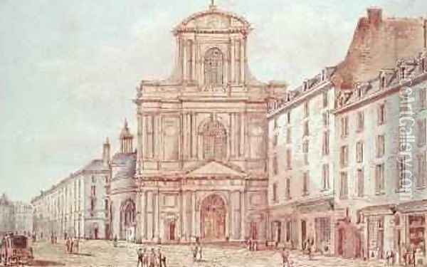 View of the Portal of the Church of Saint-Gervais Paris Oil Painting - Victor Jean Nicolle