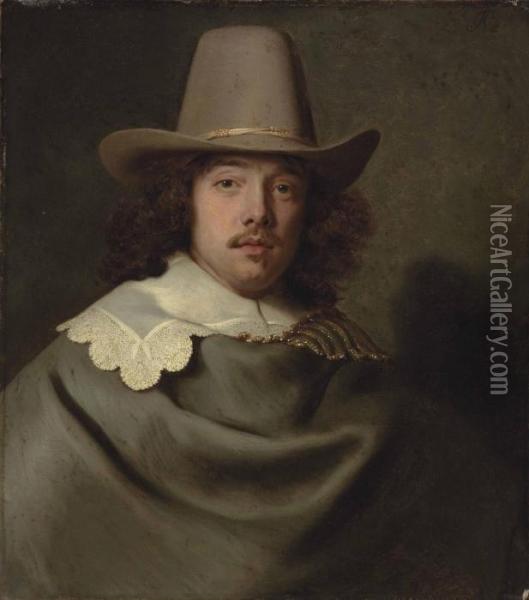 Portrait Of Abraham Velters Oil Painting - Jacob Adriaensz Backer