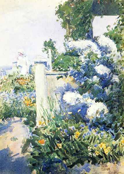 Garden by the Sea, Isles of Shoals Oil Painting - Childe Hassam